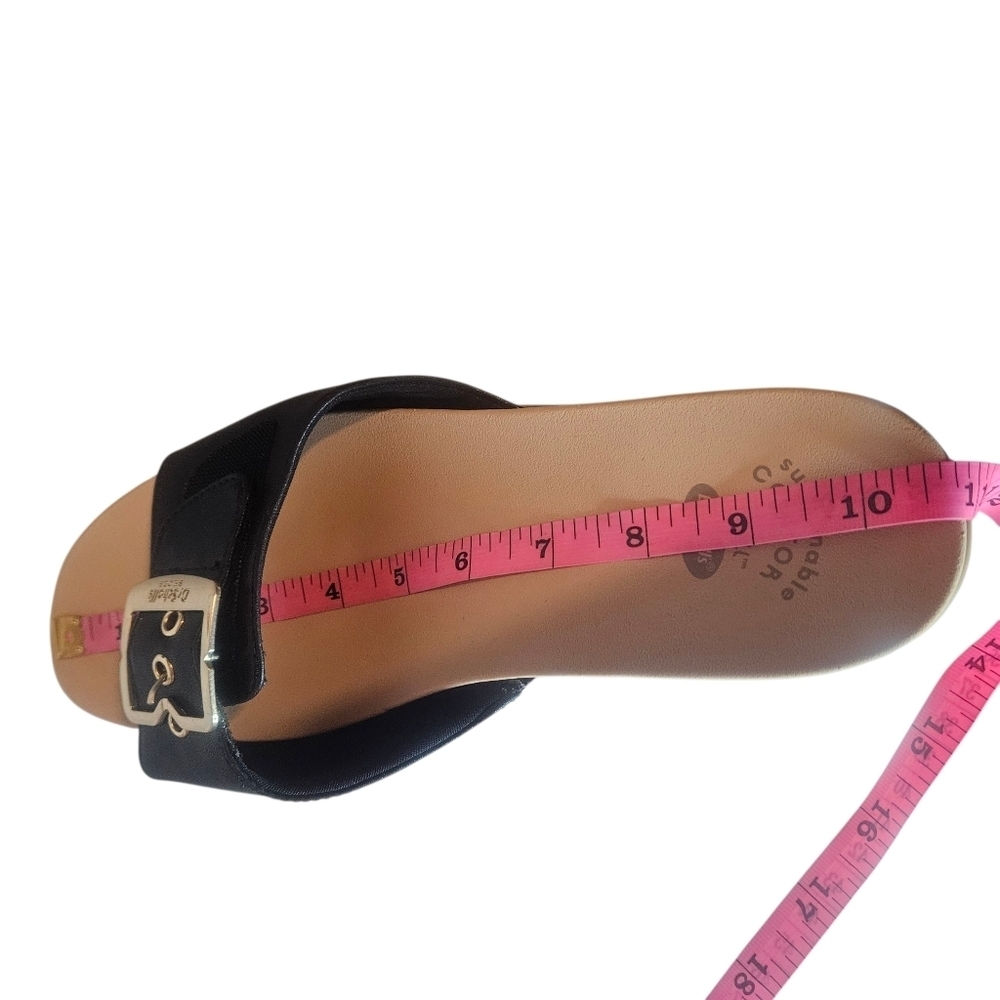 Dr. Scholl's Iconic Buckle Sandals- Get it Movin Black And Tan NWT Sz 10 - Picture 9 of 11